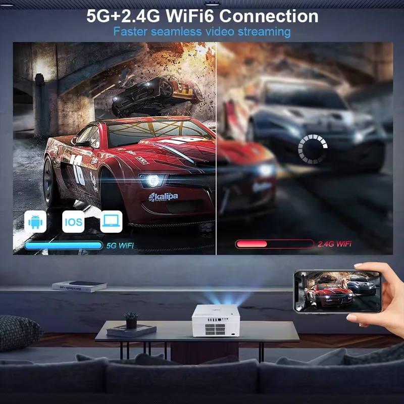 Proiettore ThundeaL 2K 4K Full HD 1080P TDA7W 2G 32G Android 13 WiFi 6 Home Theater Proiettore a fascio TDA7 per video riunioni all'aperto