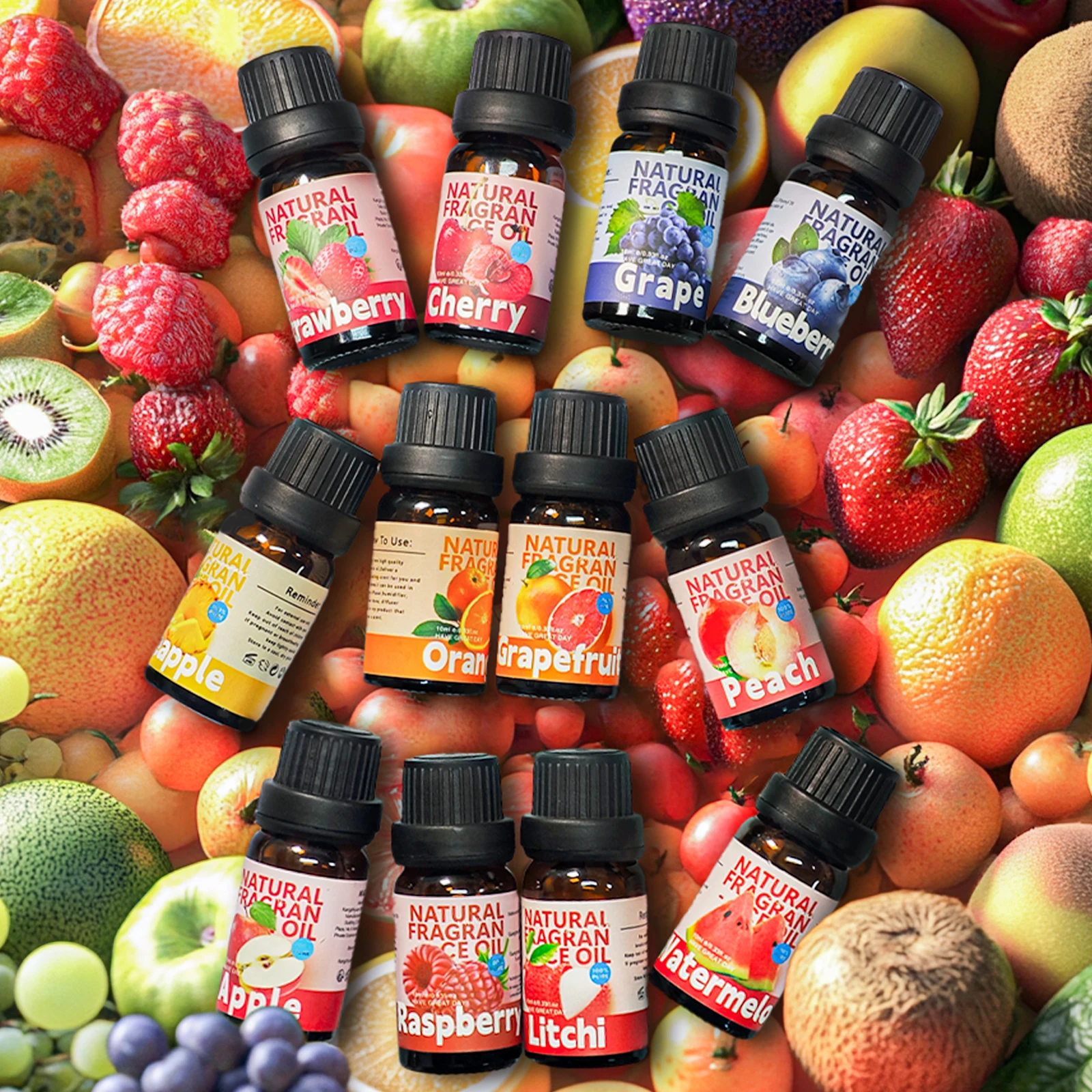 22 tipos de óleos essenciais de frutas, perfumes de frutas, óleo de fragrância para difusor de velas, morango, limão, pêssego, banana, manga