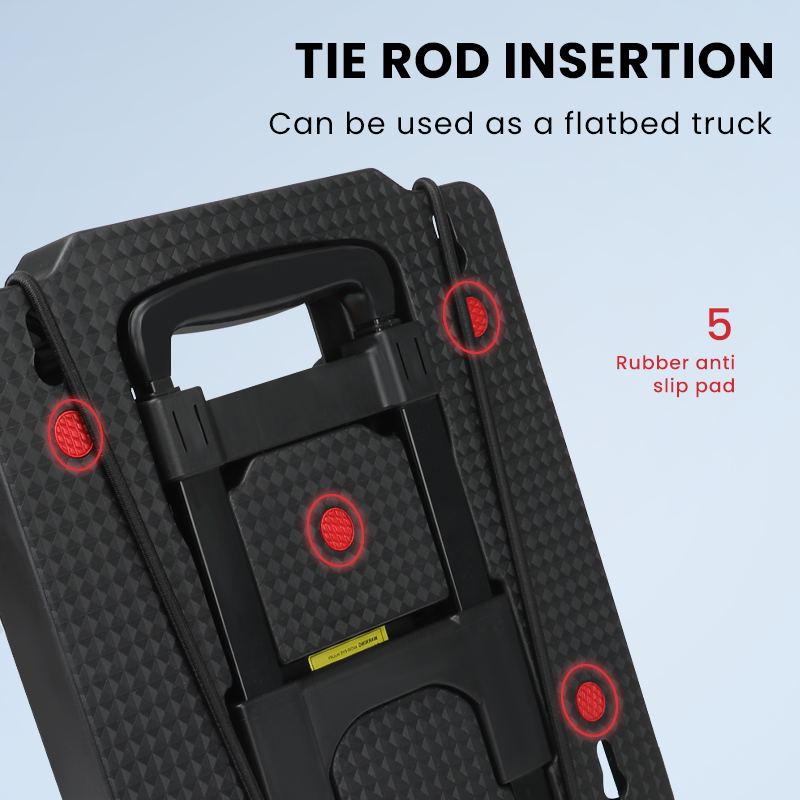 AIRAJ 접이식 핸드 트럭 이동용 접이식 돌리 카트 110lbs 헤비 듀티 수하물 플랫폼 돌리(4개의 바퀴 및 2개의 로프 포함)