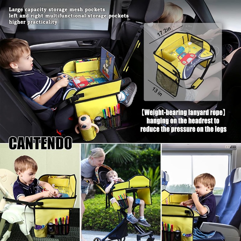 Bandeja de viagem infantil com organizador para viagem, assento para criança, bandeja para avião, mesa para crianças