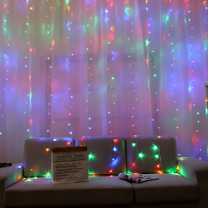 6/4/3M LED USB/แบตเตอรี่ Curtain String ไฟ Fairy Christmas Garland ระยะไกลสําหรับปีใหม่ปาร์ตี้สวนตกแต่งบ้าน