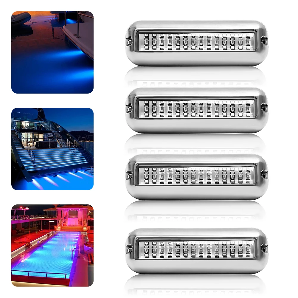 42 LED 防水マリンボート LED ライトステンレス鋼水中ポンツーントランサムランプヨットキャビンデッキテールライトアクセサリー