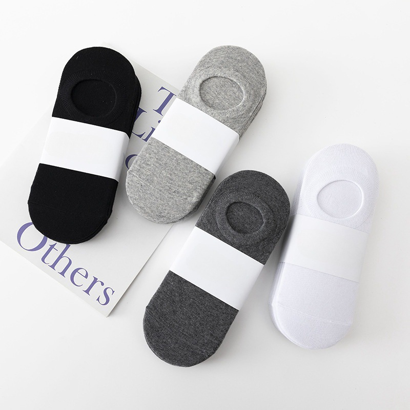2/3/5 paia di calzini da barca felici alla moda calzini di cotone invisibili in silicone antiscivolo pantofole da uomo calzino alla caviglia Meia EU37 a EU42