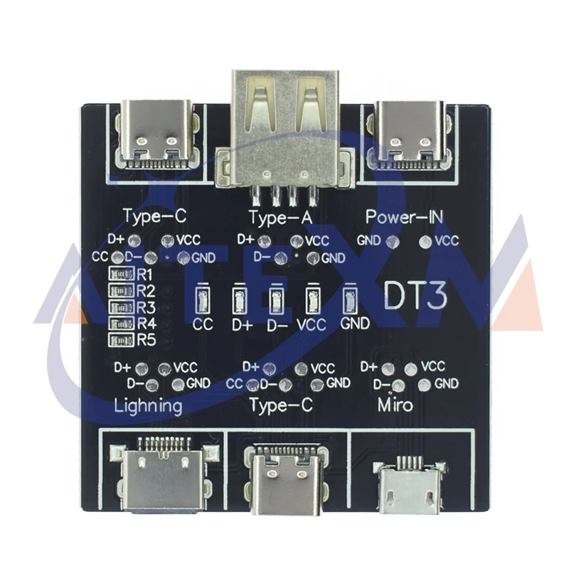 Placa de detección de Cable de datos DT3, probador de Cable tipo C Micro USB C, cortocircuito, interruptor de encendido y apagado, herramienta de diagnóstico para iOS y Android
