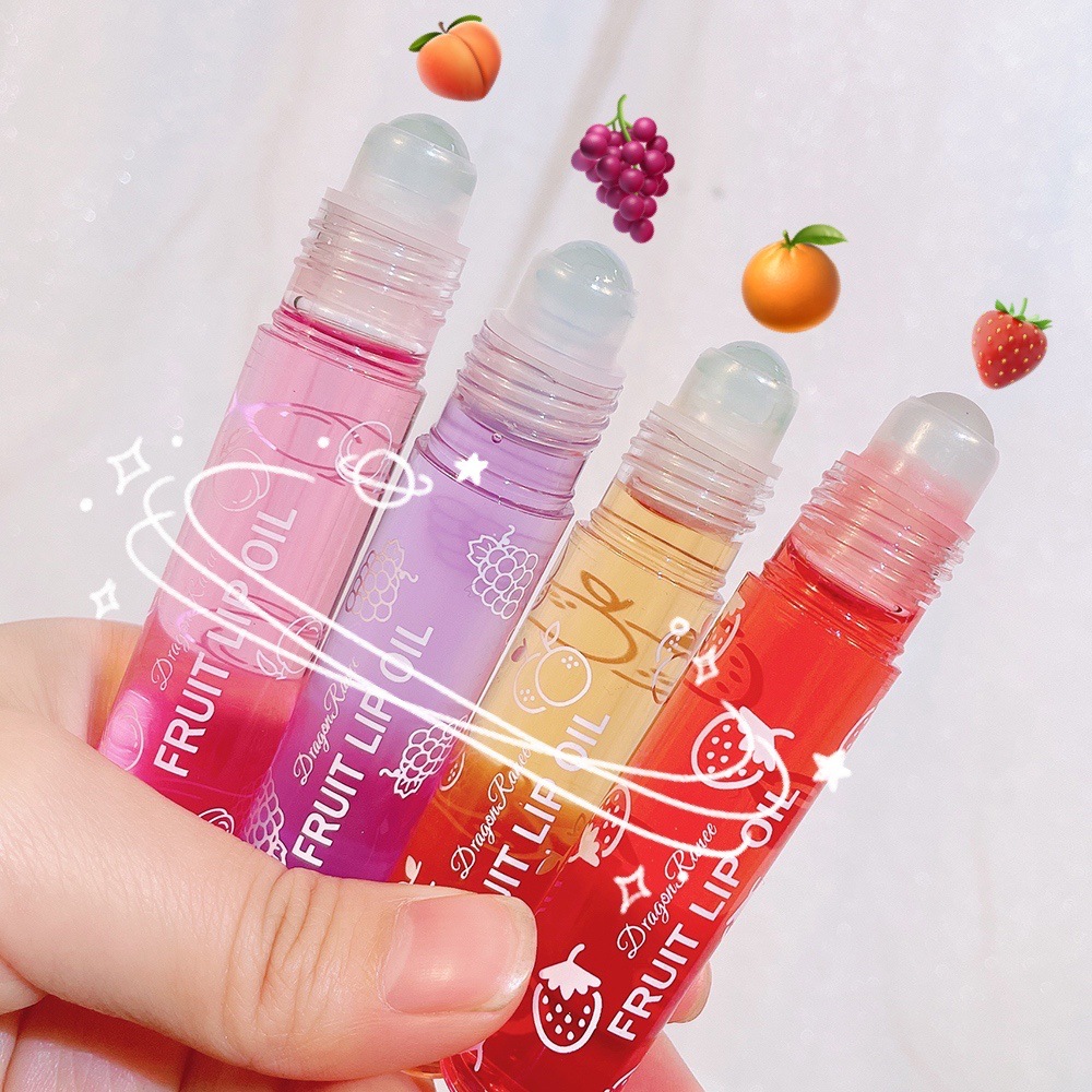 Olio per labbra roll-on, lucidalabbra idratante e idratante, balsamo per labbra liquido nutriente per labbra lisce e morbide, lucentezza duratura