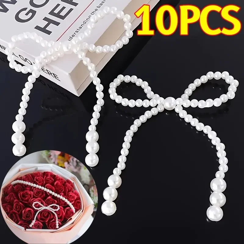 10/1PCS Imitation Perlen Bogen Romantische Haarspange Kopfschmuck DIY Blume Kuchen Perle Bogen Dekor Home Party Hochzeit Dekorieren ornament
