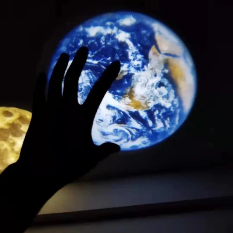 ปลั๊ก USB ในไฟฉาย Lunar Earth 3W ไฟ LED 360 °   หมุนบ้านห้องนอนบรรยากาศสร้างสรรค์ไฟกลางคืนสําหรับเด็ก