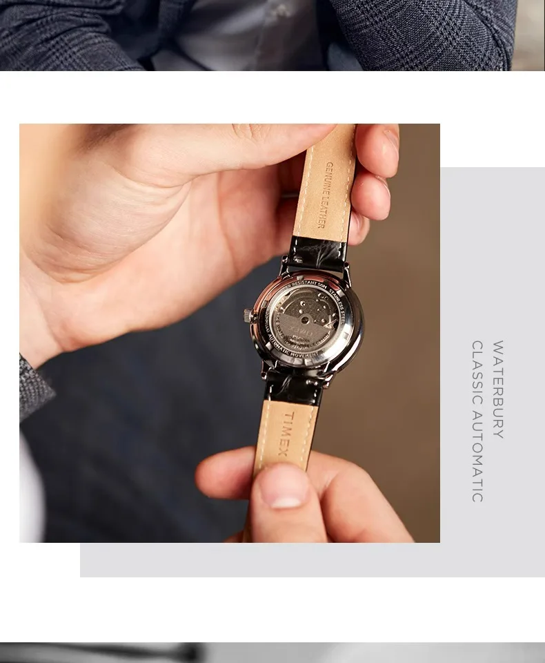 Reloj Automático de lujo TIMEX, reloj mecánico automático para hombre, reloj de buceo resistente al agua de acero inoxidable americano a prueba de arañazos