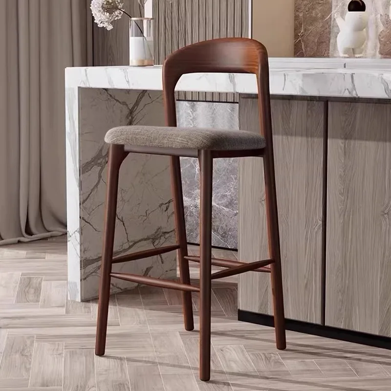 Nordic ไม้เก้าอี้บาร์ Designer หรูหราแผนกต้อนรับผิดปกติสตูลสูงโมเดิร์นผ่อนคลาย Taburete Alto อินเทรนด์เฟอร์นิเจอร์