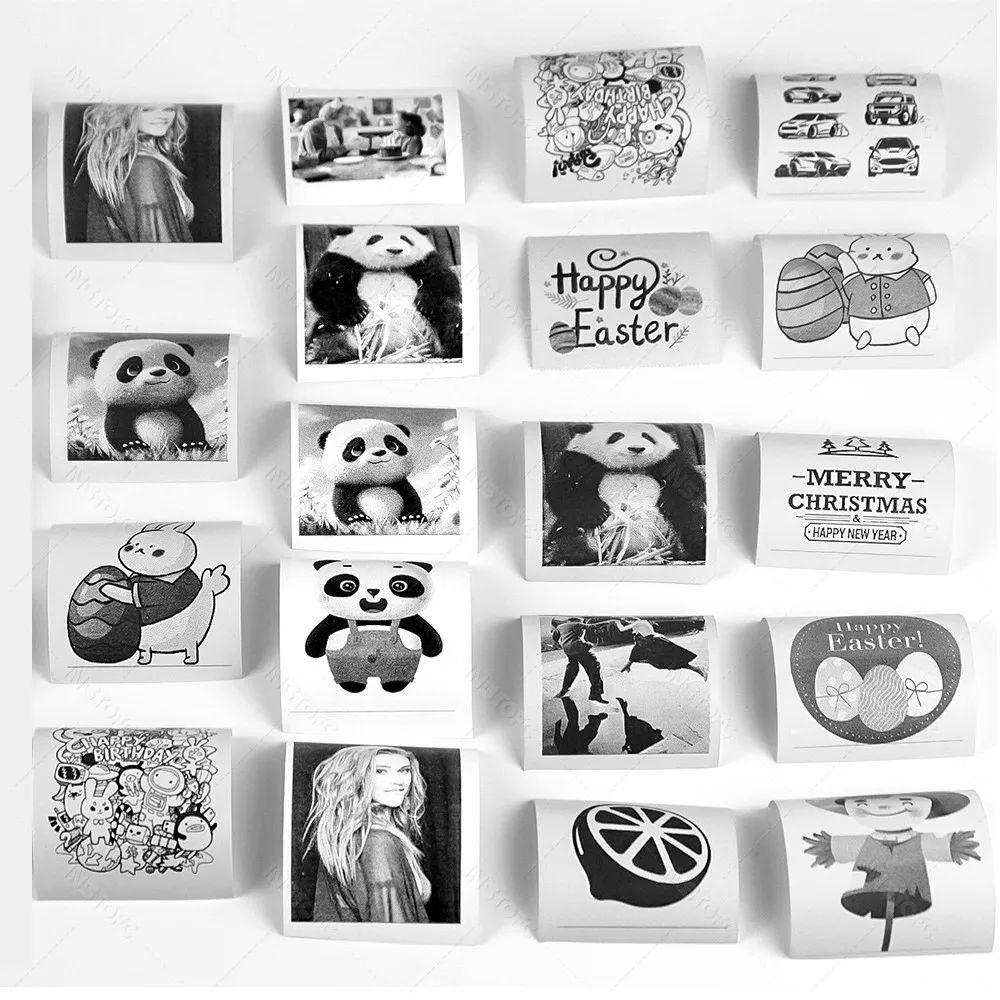 Recharge d'appareil Photo instantané pour enfants, 12 rouleaux de papier d'impression, 5 rouleaux d'impression thermique sans noyau pour imprimante Photo de reçus Mobile Portable de 57mm