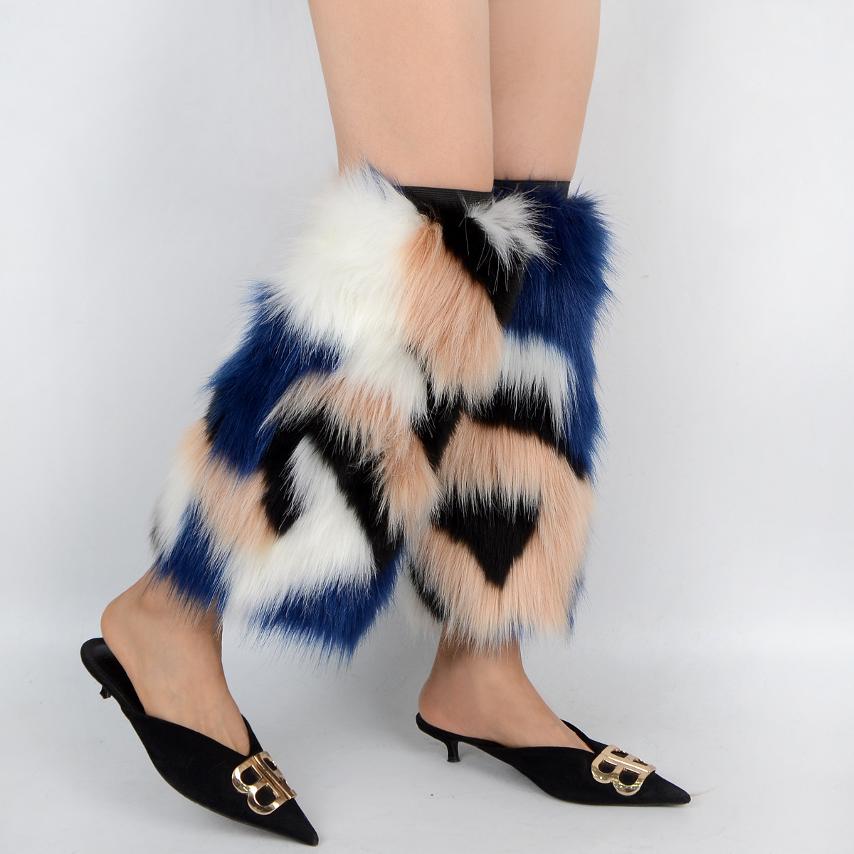 Faux Fur Boots Socks Winter Female Fluffy Boot Cover Sexy Leg Warmers Thigh High Socks Boot Cuff Sleeves Hosiery Cover