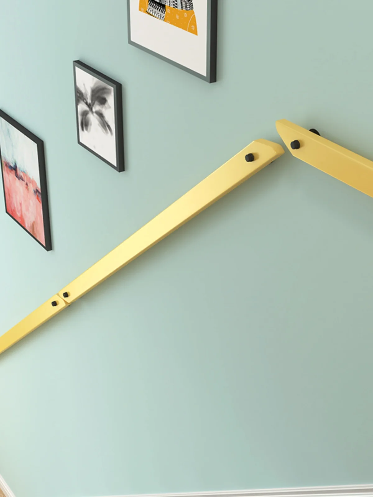 Staircase handrails solid wood against the wall corridor penthouse villa home kindergarten non-slip indoor wood handrails