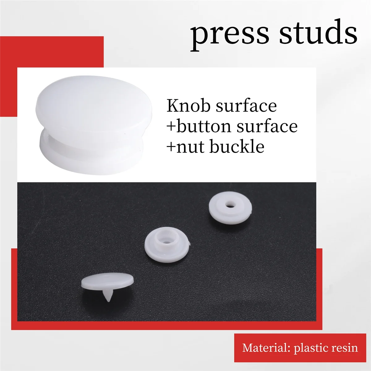 BABQ 50 pezzi T3 KAM SNAPS borchie a pressione Scrapbook Bottoni da cucito bianchi