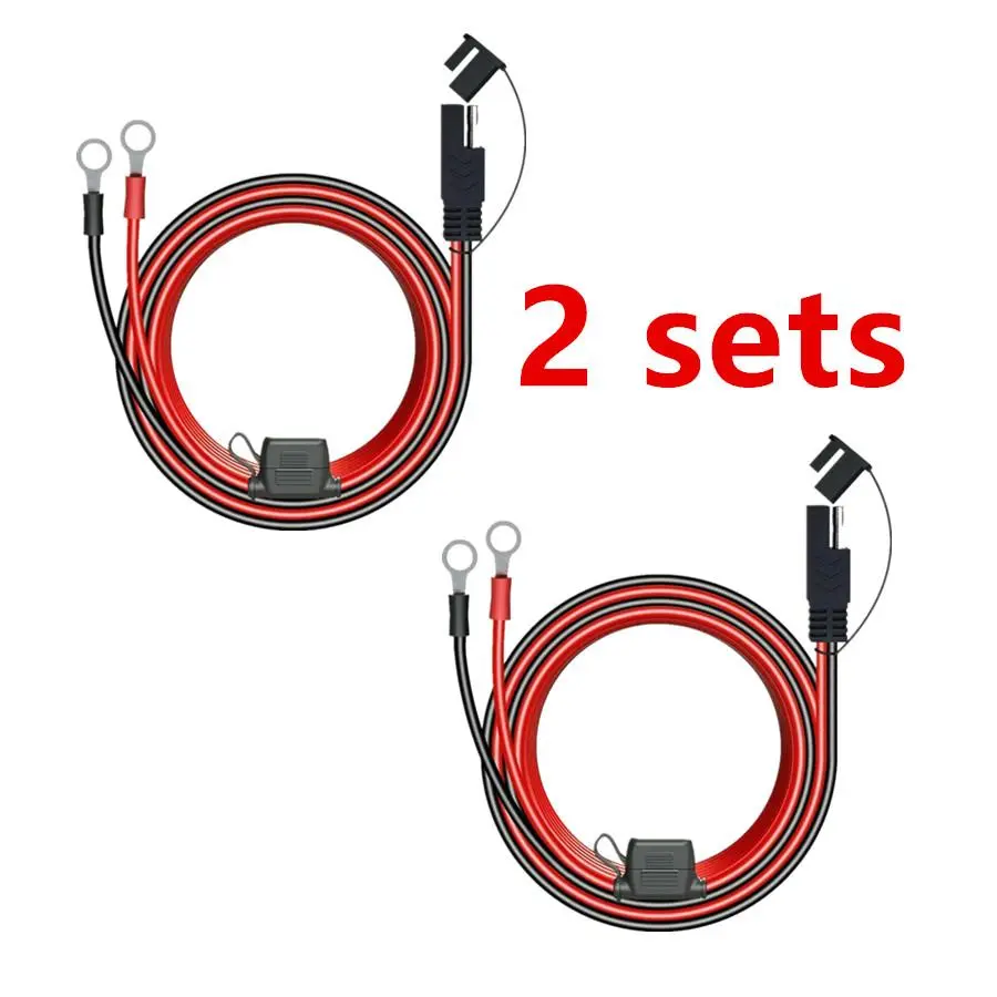 Cabo sae de liberação rápida, 2 peças, com terminal de fusível, conector o, adaptador de extensão de carregador de bateria, terminal 16awg