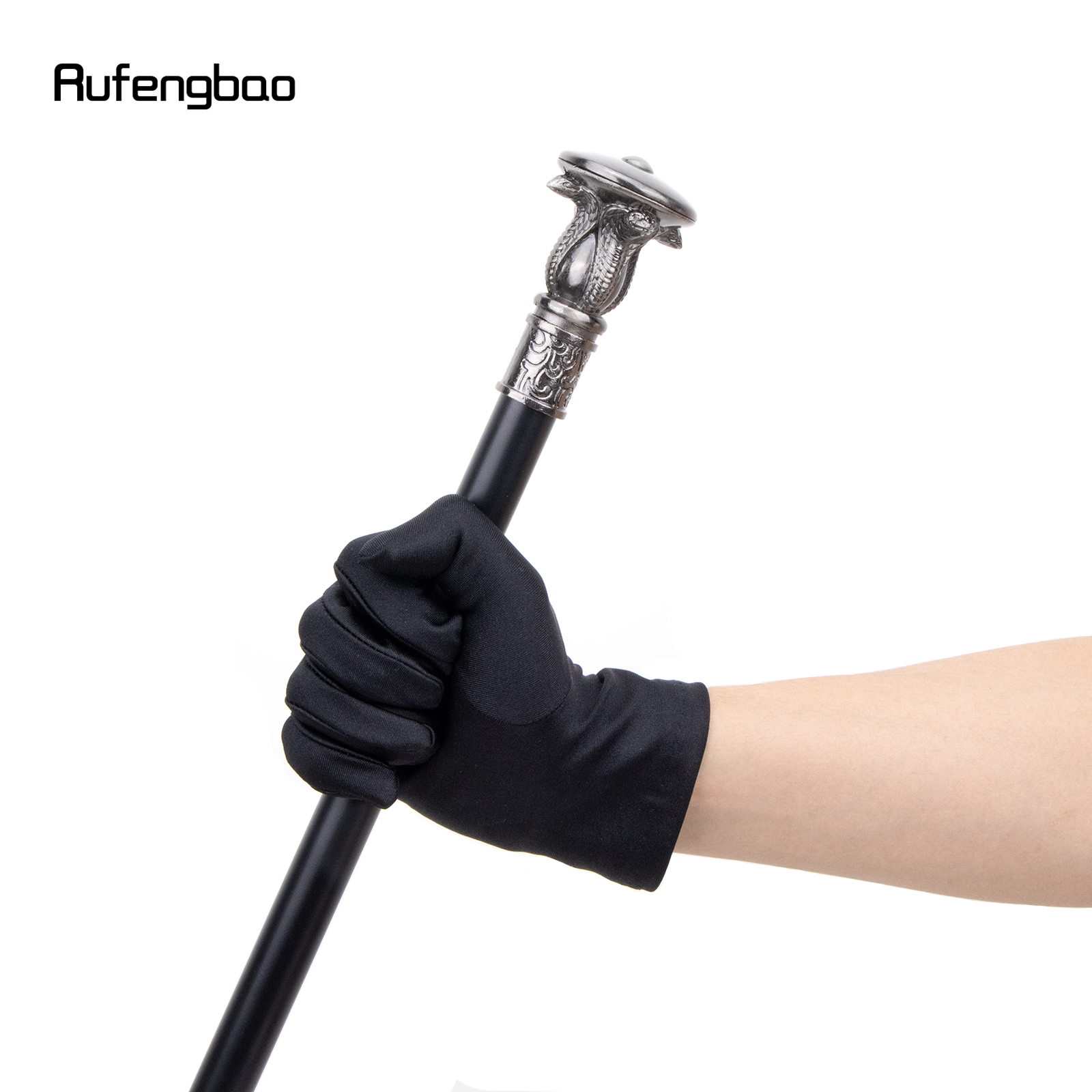 Quatro cabeças cobra Faraó bengala, Bastão decorativo de moda, Cavalheiro elegante Cosplay Cane Knob Crochet, 93cm