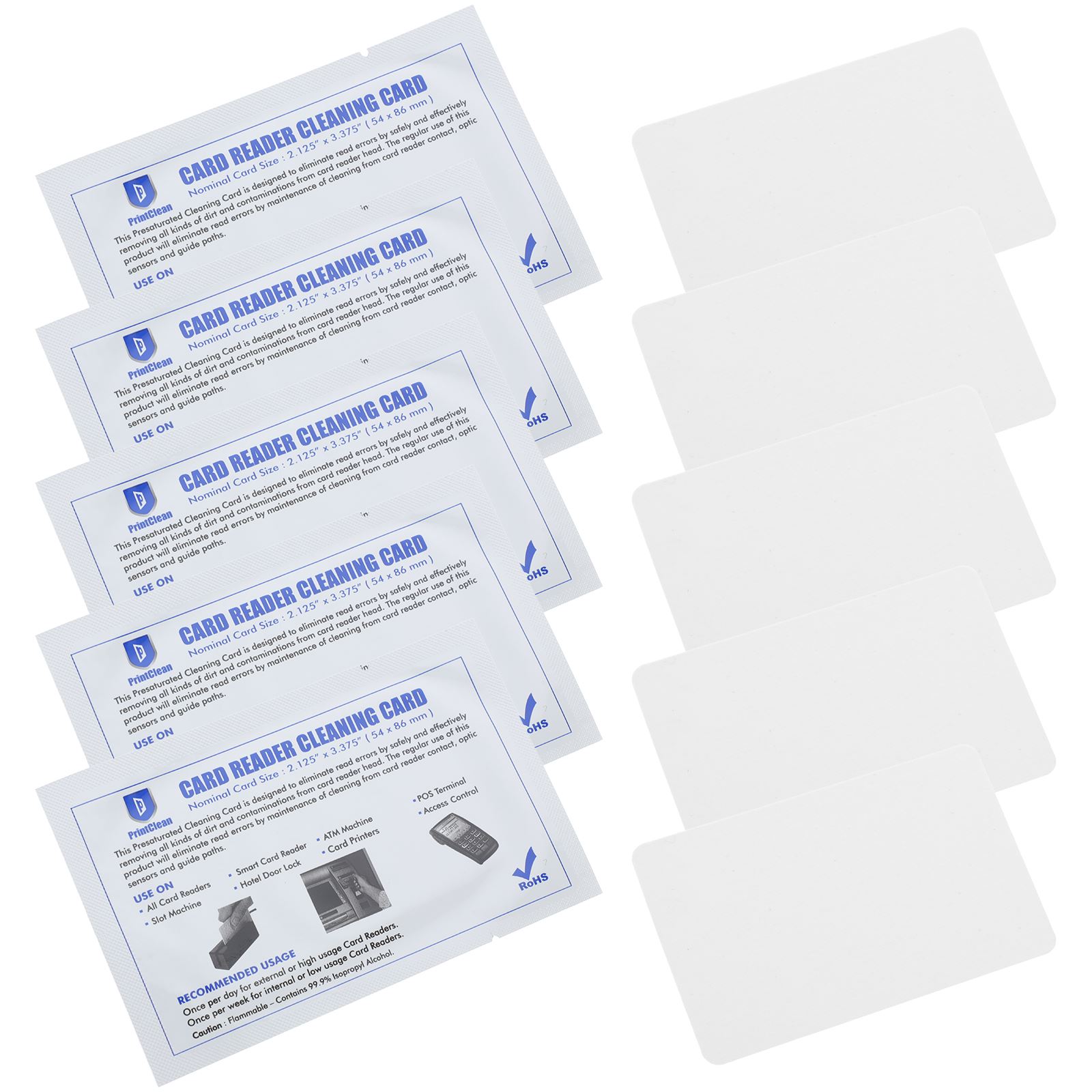 Tarjetas de limpieza para impresora, lector de tarjetas, tarjetas de limpieza reutilizables, limpiador de Terminal POS, limpiador de máquinas de tarjetas de crédito, 10 Uds.