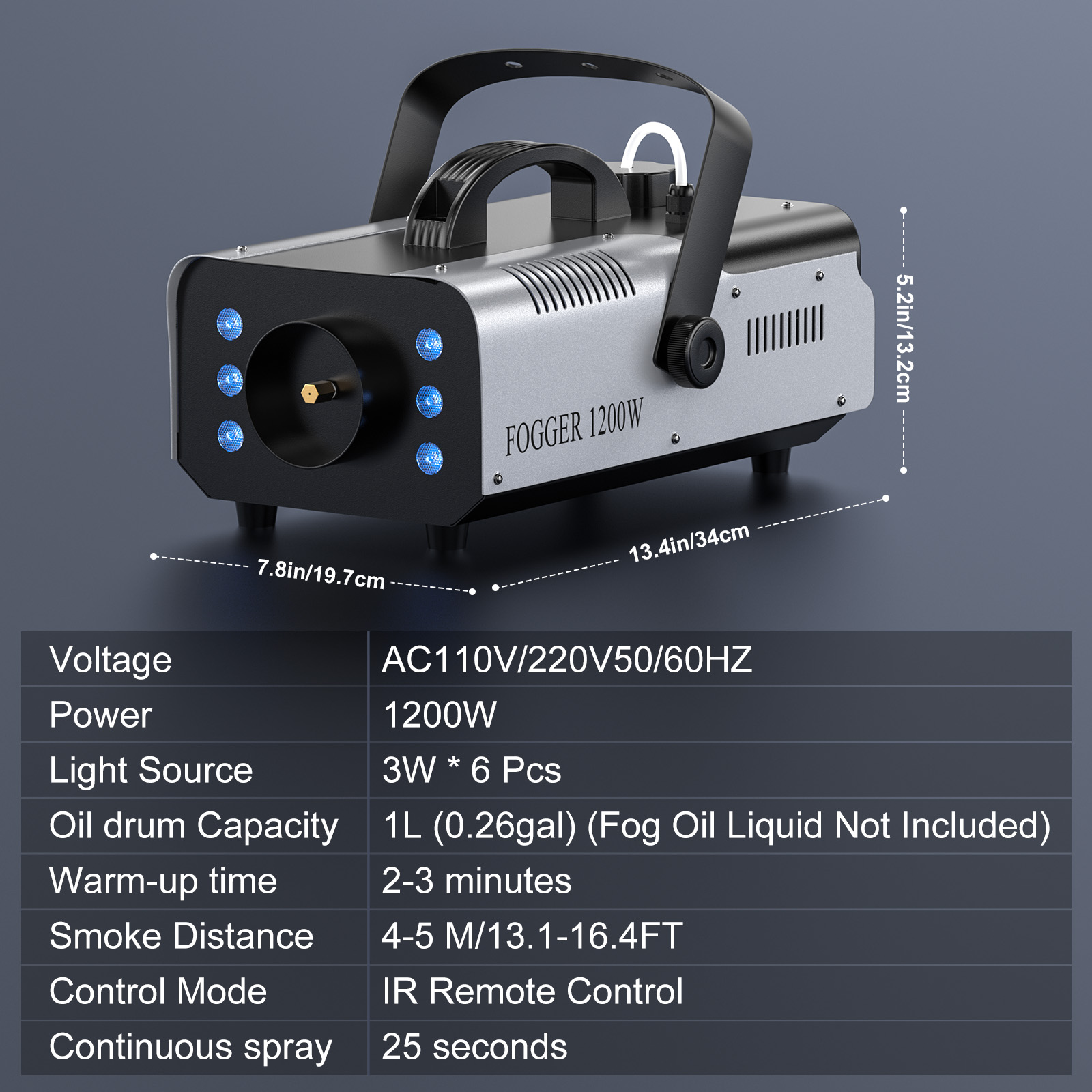 U'King RGB Stage Effect Rookmachine Kleurrijke LED-verlichting Remote Fogger Ejector Disco Fog Machine voor Stage DJ Party Kerstmis