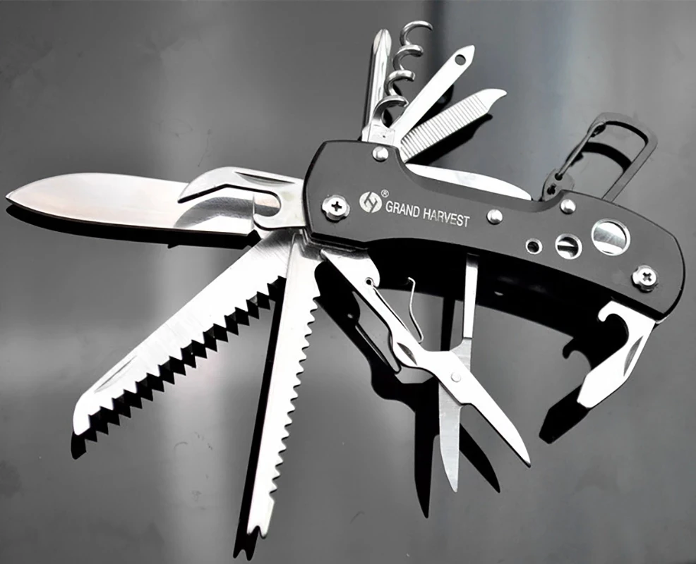 Multitool-Messer, 11-in-1-Faltgetriebe-Messer, Schweizer Überleben, Taschenjagd, Outdoor, Camping, Überleben, multifunktionales Klappmesser