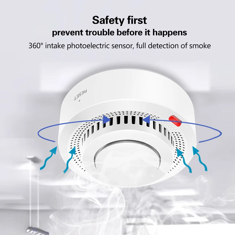 6er-Pack Tuya WiFi Smart Smoke Sensor Smartlife APP-Steuerung Rauchmelder 85dB On Site Alarm Unterstützt Alexa und Google Assistant