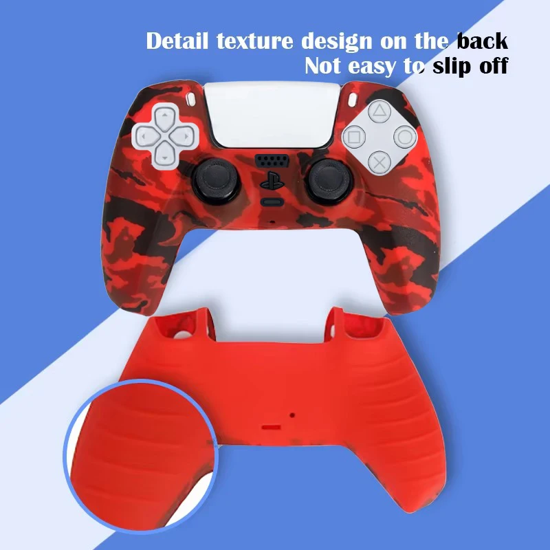 Camo-Schutzhülle für SONY Playstation 5, Silikonhülle, Griff für PS5-Controller-Zubehör