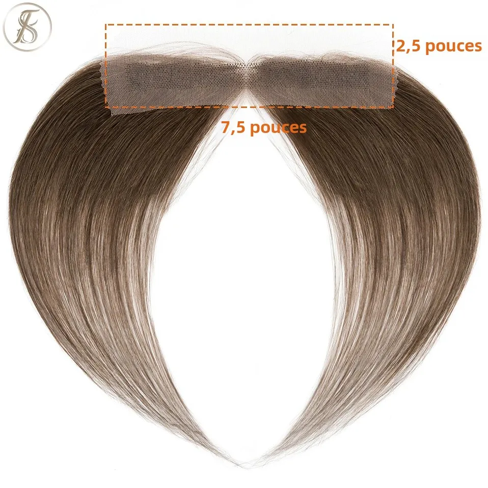 TESS femmes Topper cheveux humains 10 pouces naturel délié Patch de cheveux perte de cheveux main crochet dentelle unique noeud cheveux Invisible postiche