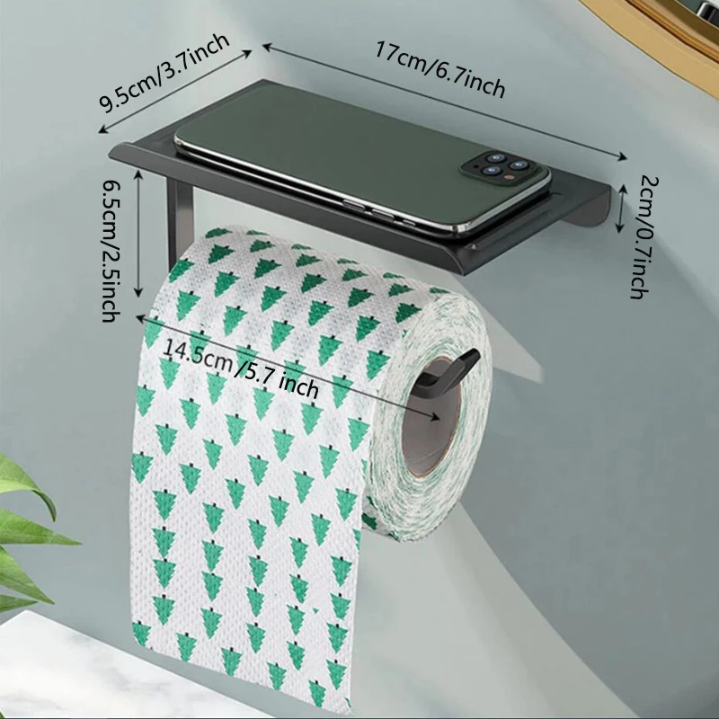 Soporte de papel higiénico de aleación de aluminio, portarrollos de papel WC, estante de perfume para accesorios de almacenamiento de baño