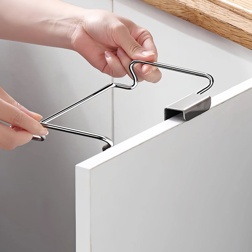 Portaoggetti per sacchetti della spazzatura sospesi in acciaio inossidabile Portaoggetti per sacchetti della spazzatura in acciaio inossidabile Porta sacchetti della spazzatura sospeso da cucina