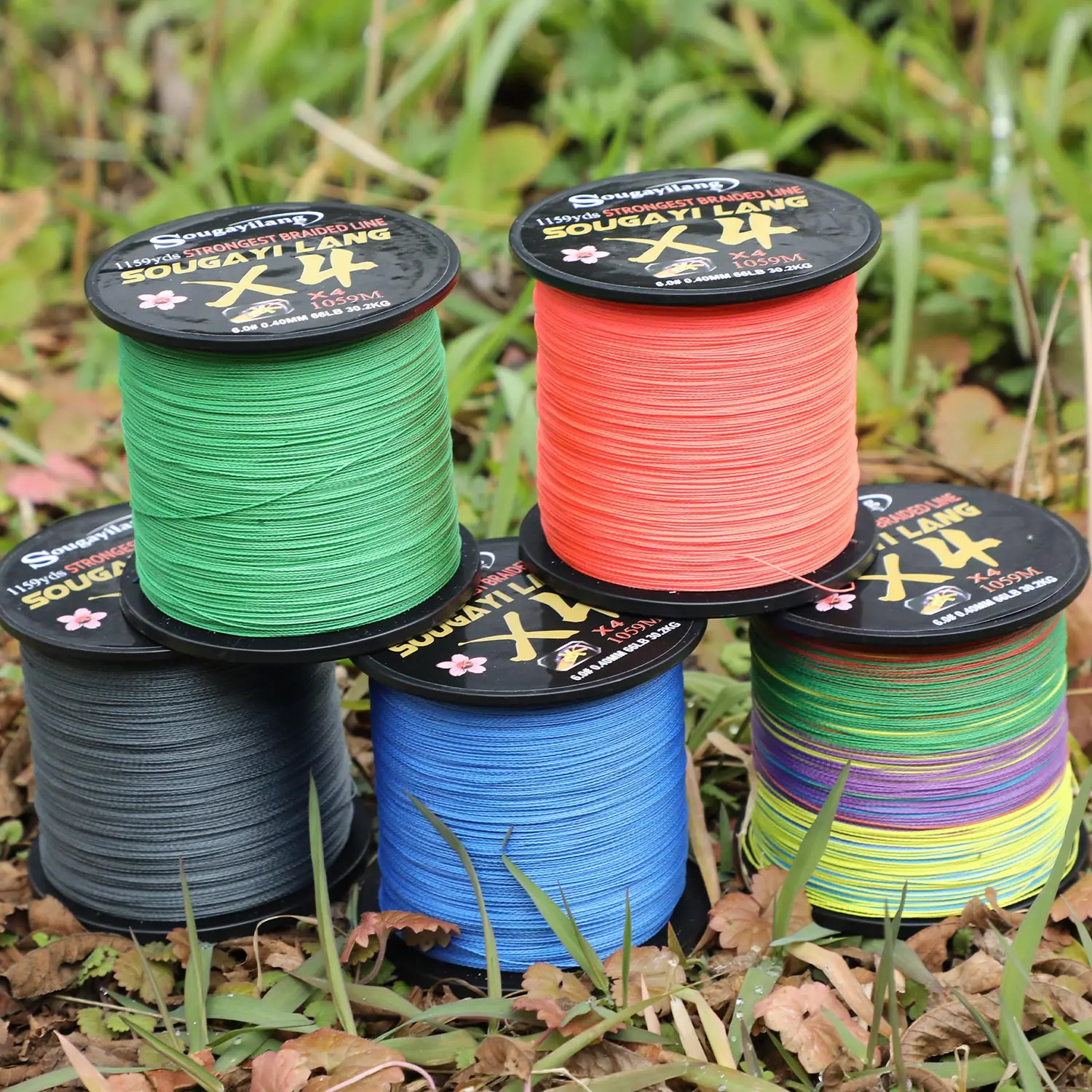 Sougayilang 4 Strands PE Braided Fishing Line 100M 300M 559M 1059M 18-66LB Multifilament Fishing Line Smooth Carp Fishing Pesca