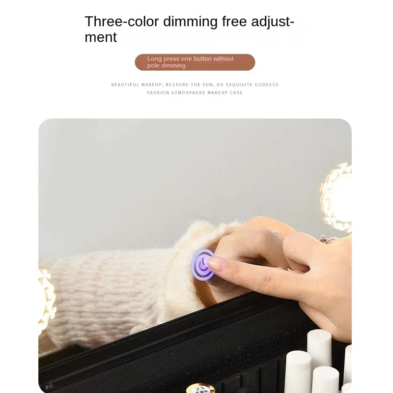 3-in-1 กระเป๋าแต่งหน้ากระเป๋าเดินทางเล็บมืออาชีพกล่องเก็บ Rolling กระเป๋าเดินทางแต่งหน้าศิลปินรถเข็นผู้หญิงกระเป๋าเครื่องสําอาง
