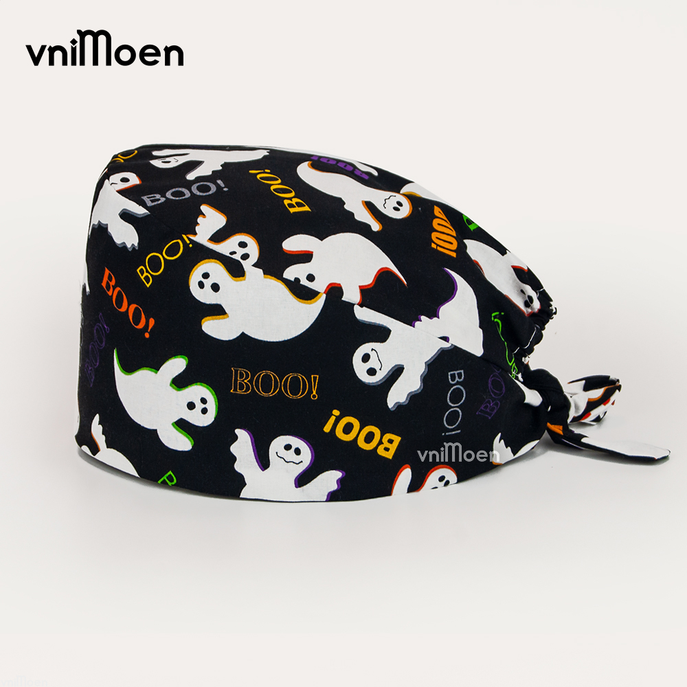 Casquettes de gommage de noël, casquette imprimée du père noël, agence de toilettage pour animaux de compagnie, couvre-chef de travail, chapeau anti-poussière pour soins infirmiers, nouvelle collection 2024