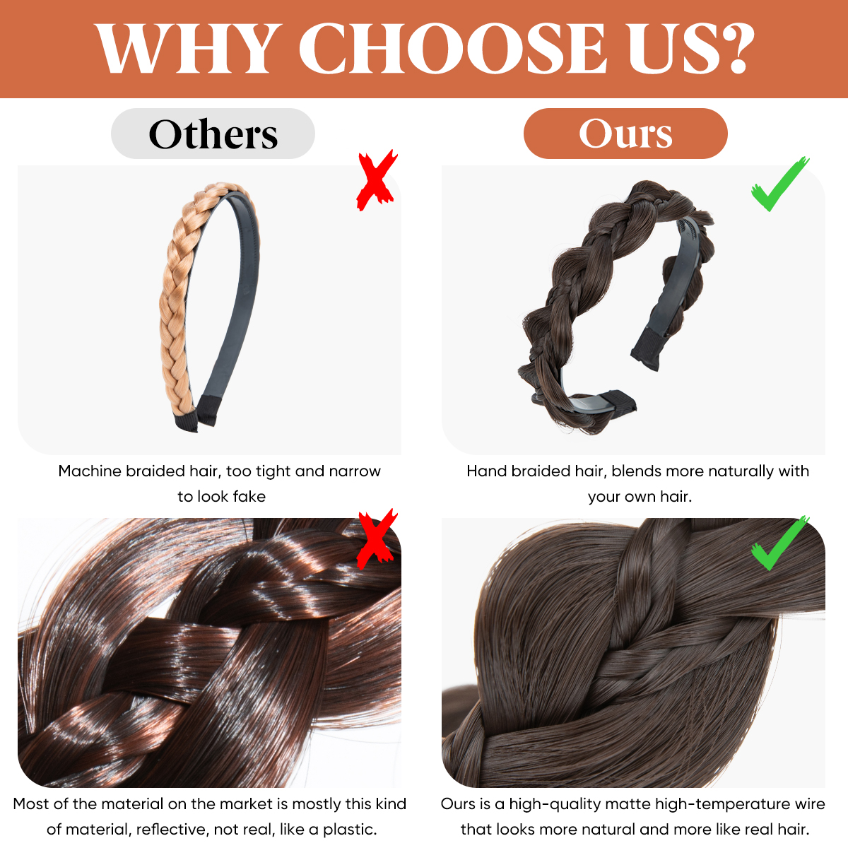 SARLA 합성 나비 땋은 머리띠 헤어 벨트 Plaited Hairband 보헤미안 스타일 여성 헤어 스타일 헤어 피스