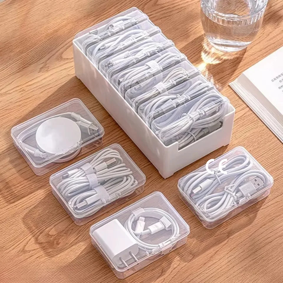 1Set Data Cable Storage Box Cable Organizer Bag With Power Charging Cable Management And Jewelry Storage,Desk Storage