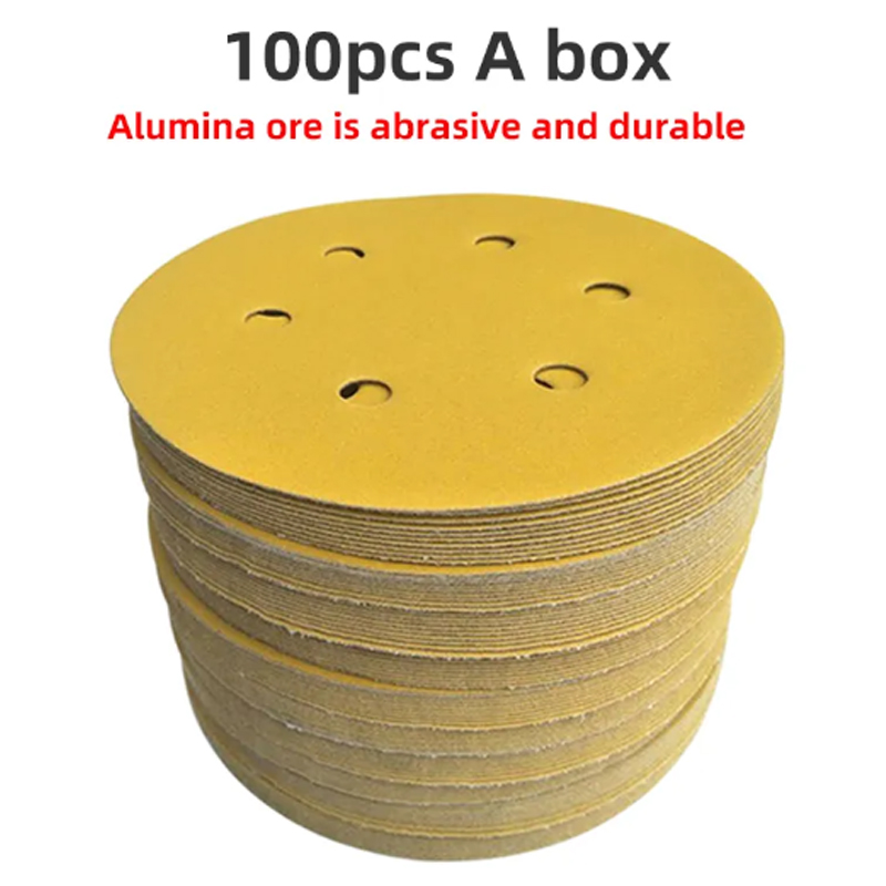 20 szt. 6 "6-otworowy papier ścierny na sucho 150mm DiscSamoprzylepny flokowanie rysowane sprzęt samochodowy drewno szlifowanie polerowanie papier ścierny 80-600