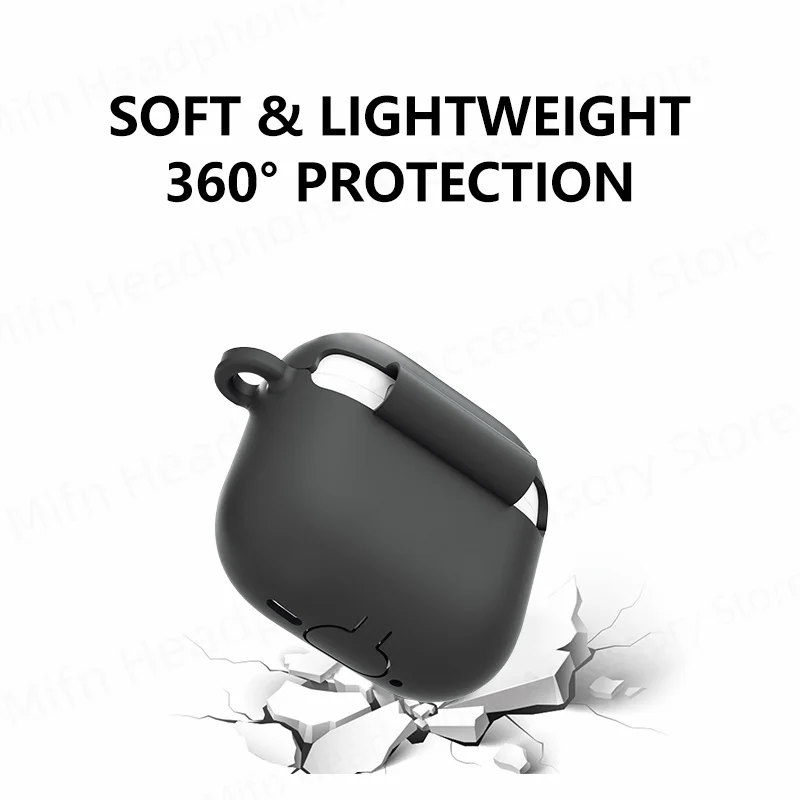 for 2025 AirPods Pro 3 earbuds Solid color Earphone Protector cases with keychain liquid silicone cases AirPod 4/Pro 3 USB C