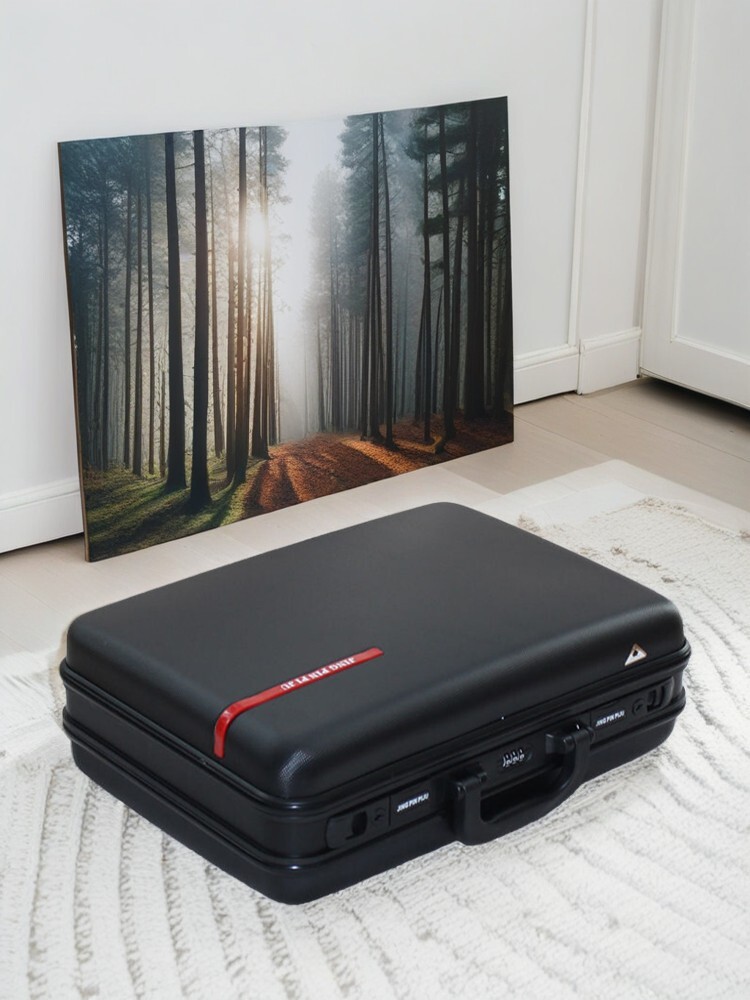 17/19 Inch ABS Security Lock Briefcase - Password Protected Aluminum Frame Laptop Case for Business Travel, Office Organizer