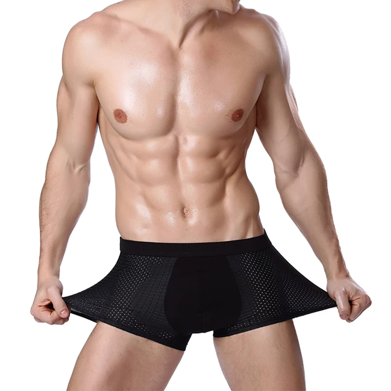 L-8XL Plus Banboo Faser Männer Unterwäsche Männliche boxer Solide Höschen Shorts männer Unterhose Atmungsaktive Intime Mann boxer 4 stücke