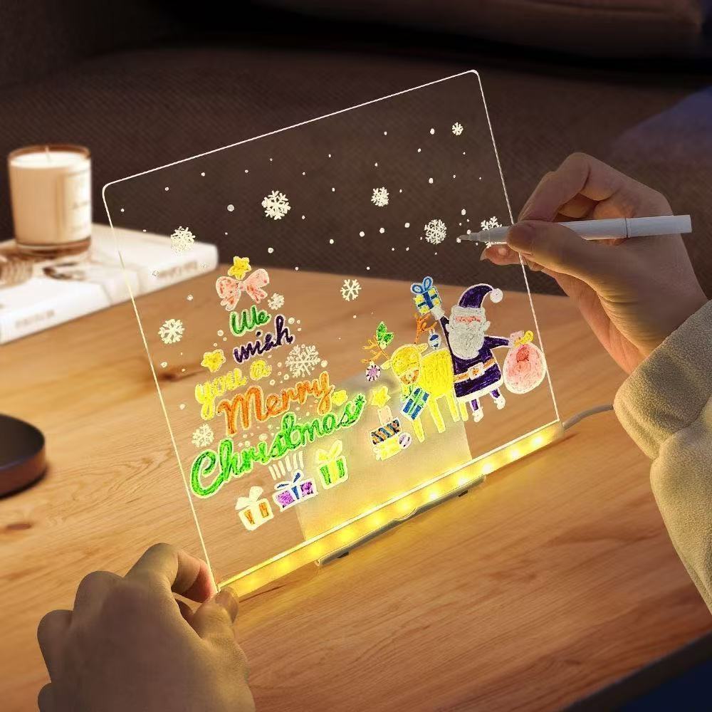 Magic Glow Kids Drawing Board: Reusable LCD Tablet, Erasable Light-Up Doodle Pad for Ages 3-6+ | Fun Educational Toy Menu Board