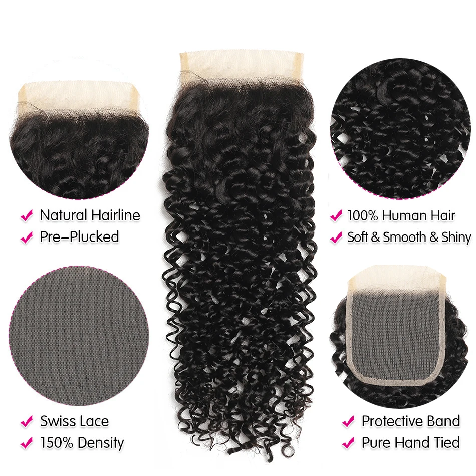 12a birmanês kinky encaracolado pacotes com fechamento de renda 4x4 100% tecer cabelo humano 3/4 pçs pacotes de cabelo virgem com fechamento de renda suíça