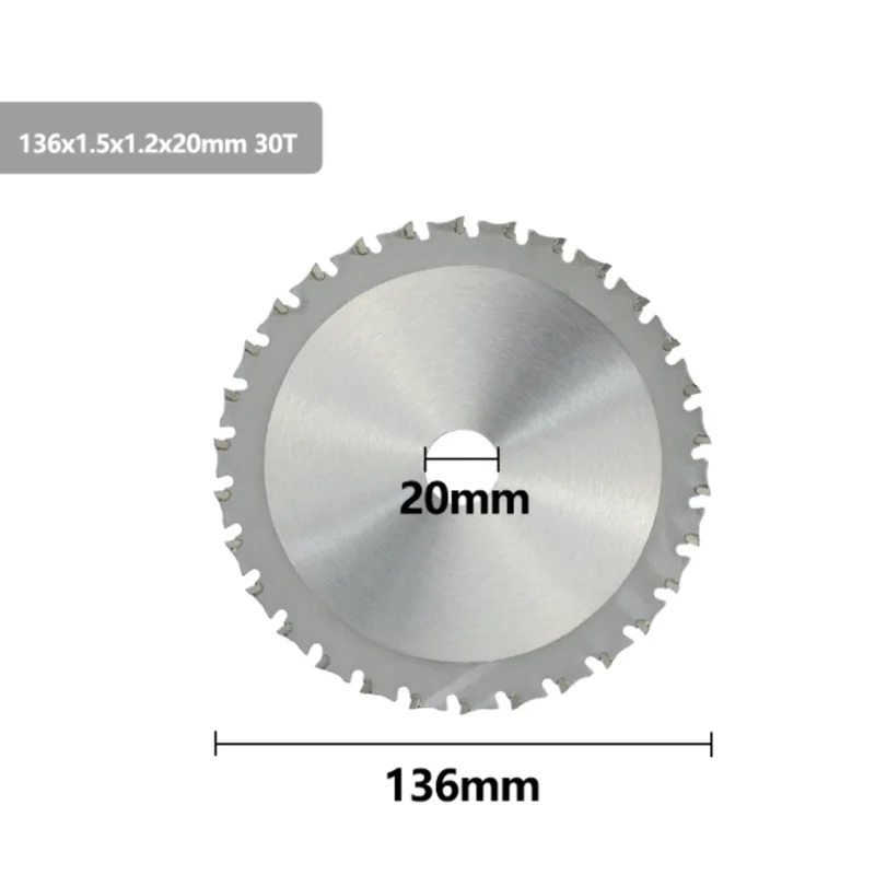 Disco de hoja de corte de Metal, hoja de sierra circular de carburo de 136/165/180/230/305/355mm 30T-80T para hoja de corte circular de metal de acero, 1 ud.