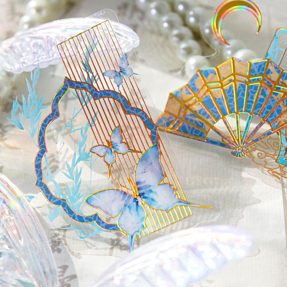 Mr.Paper 20 枚/パック PET ステッカー パック - 3D ゴールドの中国風コラージュ素材