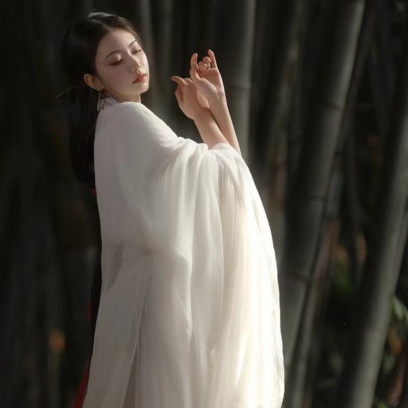 Robe de danse Hanfu traditionnelle chinoise pour femmes, costume de cosplay, ensemble de robe blanche d'été, danse folklorique chinoise