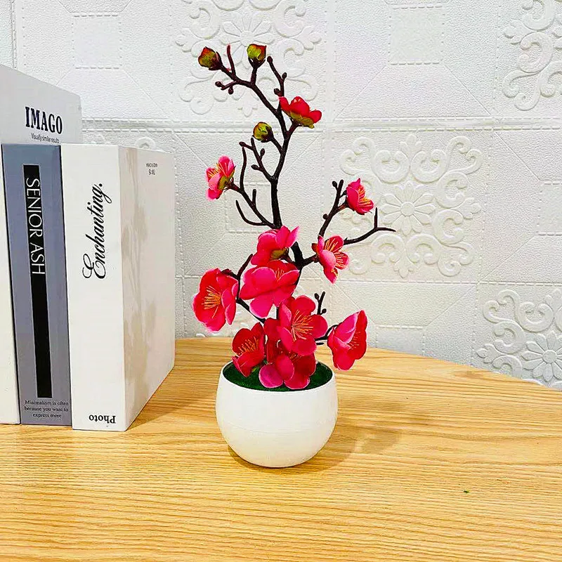 Simulation d'hiver de Style chinois avec Pot de fleur, adaptée au salon, à l'armoire et à la décoration de Table, 1 pièce