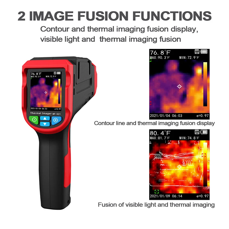 Noyafa Nf 521 Termocamera a infrarossi portatile Risoluzione 340x240 Imaging Sensore da 1024 Pixel Termometro rilevatore di riscaldamento a pavimento
