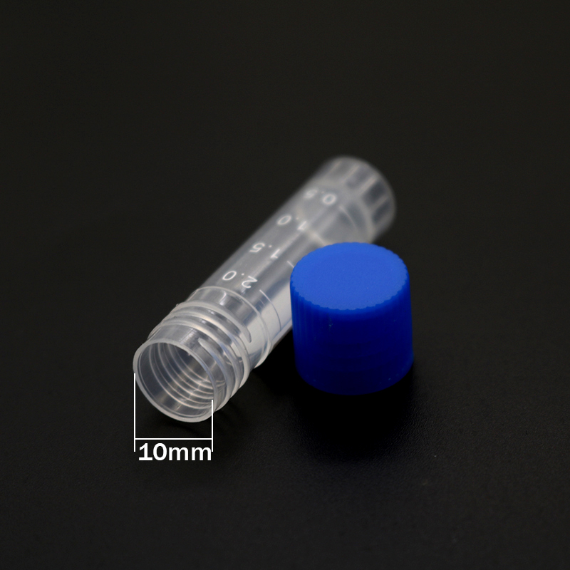 실험실 화학 플라스틱 테스트 튜브 바이알 밀봉 캡 포장 용기, 사무실 학교 화학 물질, 2ML 실험실, 10 개