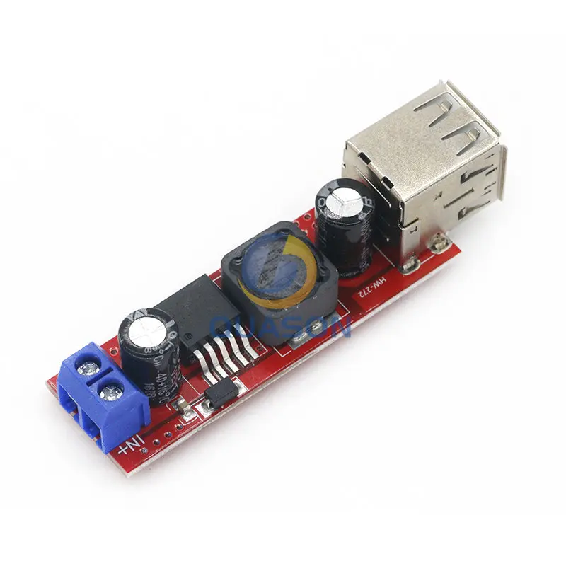 DC-DC de carga USB doble, módulo convertidor reductor para cargador de vehículo, LM2596, CC 6V-40V a 5V 3A