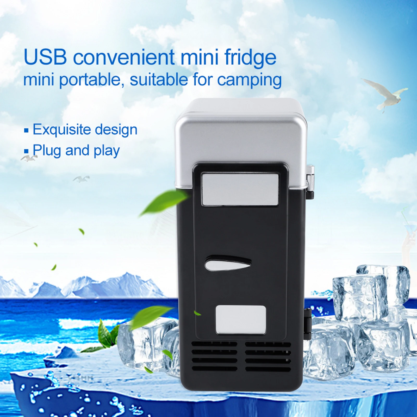 Mini Fridge Cool Quickly Beverage Fridge Usb Interface Cooler & Warmer 5 Minutes Refrigerator Temperature for Cola Cans Coffee