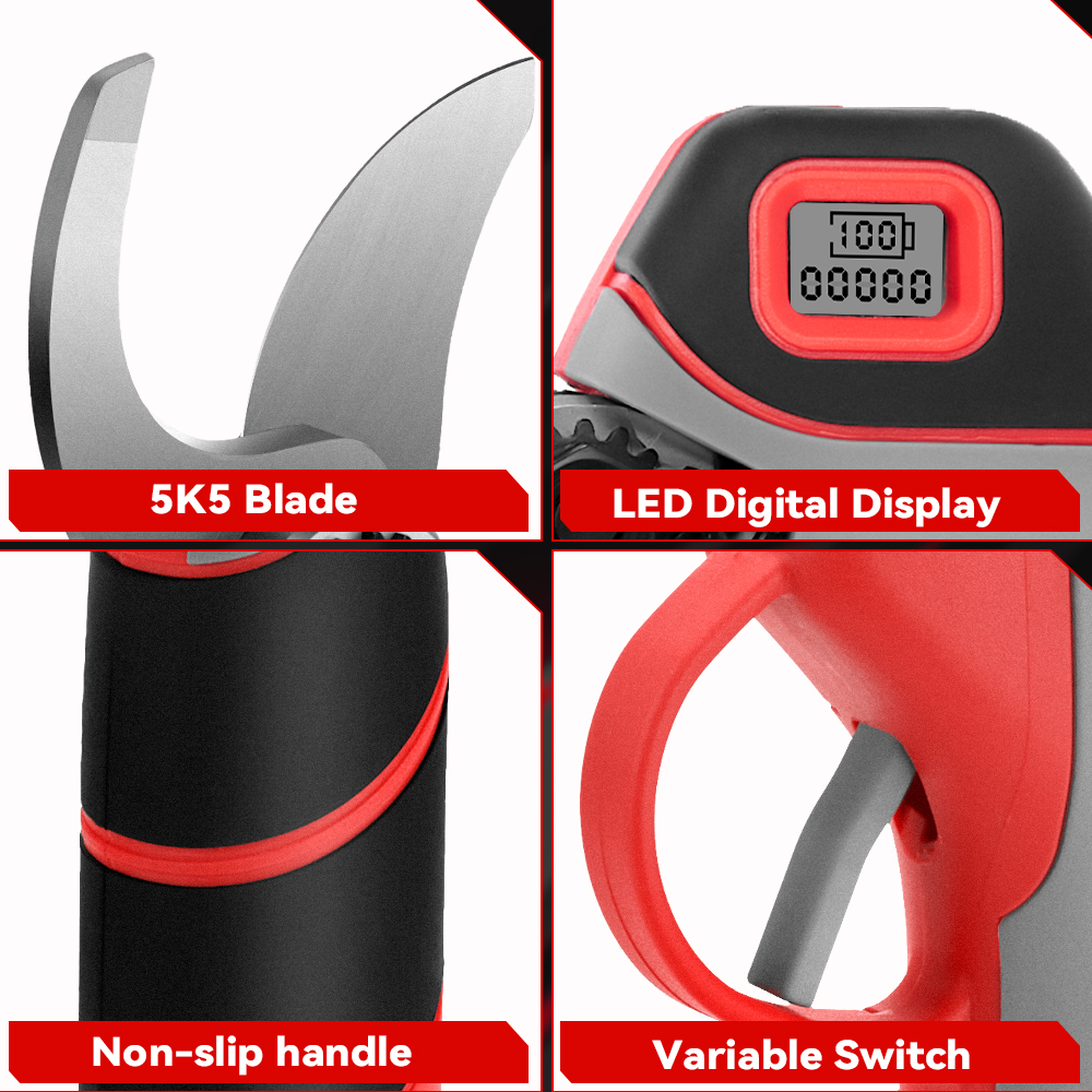 ONEVAN 30mm 4Gears Brushless Electric Pruning Shears Cordless Rechargeable Fruit Tree Bonsai Pruning For Makita 18V Battery Pin