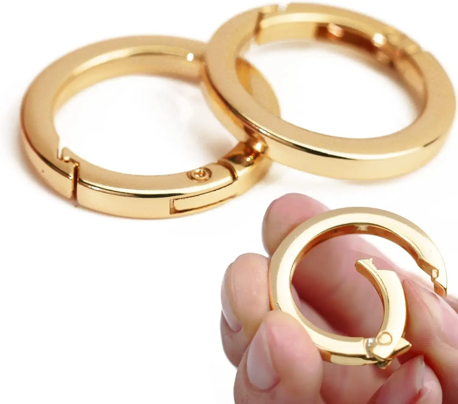 2-10Pcs/lot Spring Gate O Ring Openable Keyring Key Leather Bag Handbag Belt Strap Pendant Buckle Snap Clasp Clip Trigger Hook