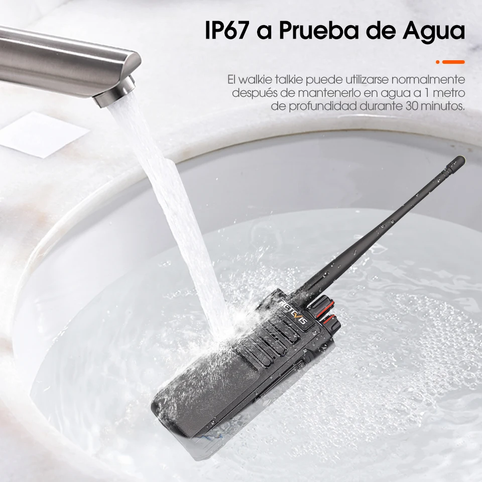 Walkie Talkie Largo Alcance 3-5 km Profesional Retevis RT29 10W Radio Emisora de Caza IP67 impermeable a prueba de polvo (opcional) VHF o UHF para seguridad almacén agrícola montaña