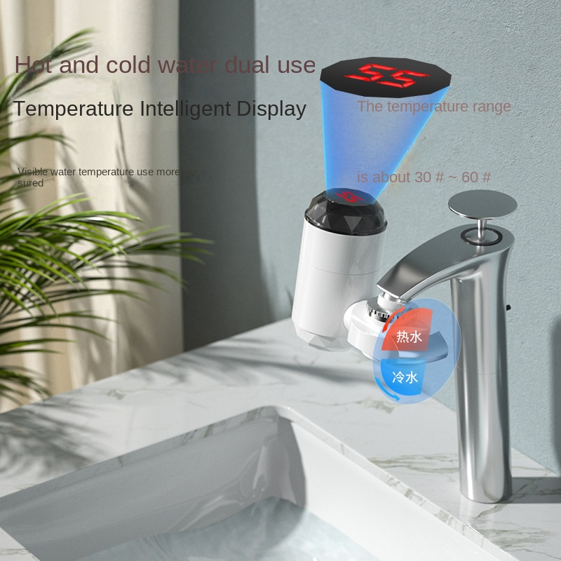 Rubinetto scaldabagno istantaneo elettrico senza serbatoio da 3000 W per cucina con display della temperatura Rubinetto caldo freddo